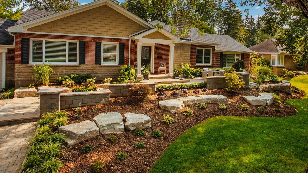 Front yard landscaping and curb appeal in Burlington, Ontario