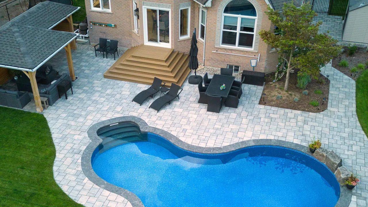 Family-friendly backyard design in Burlington