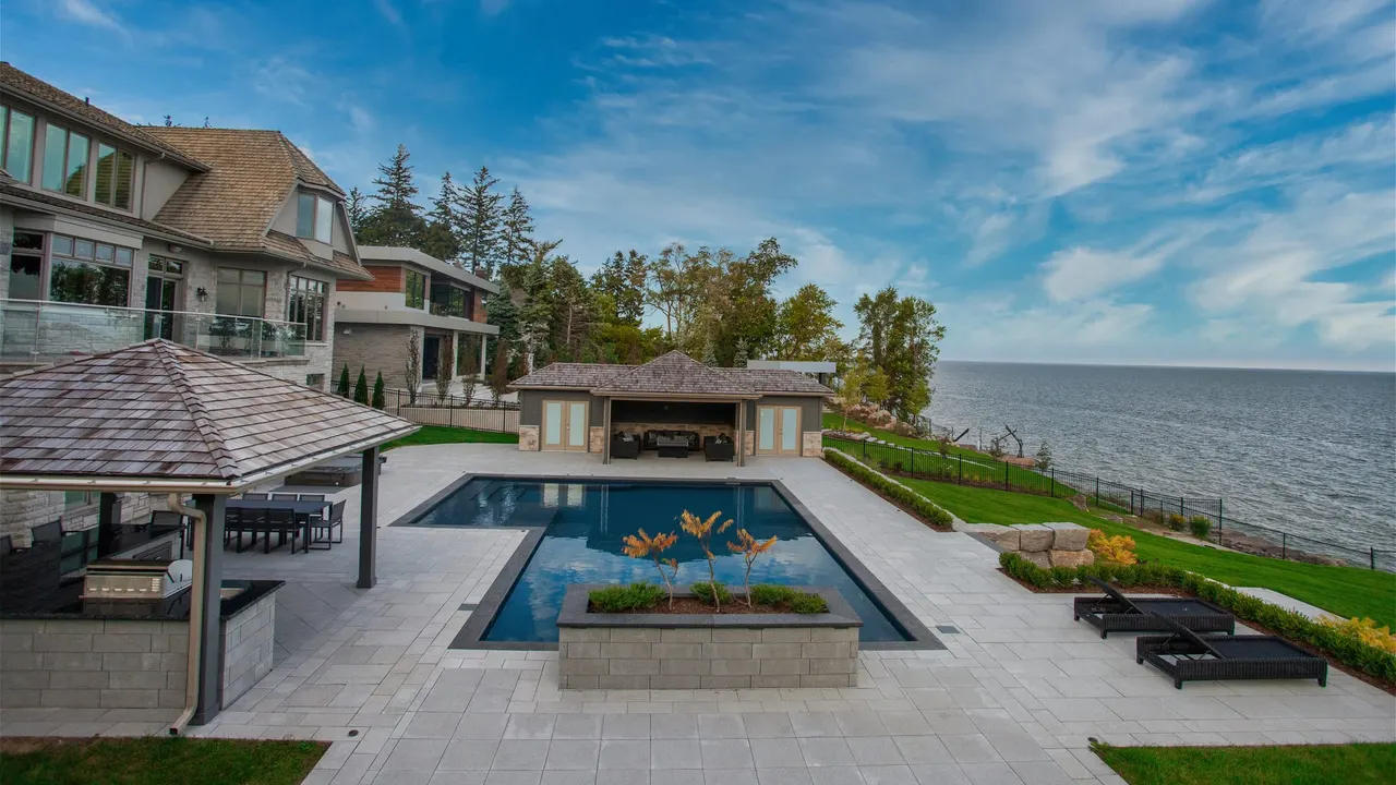 Lakeside resort swimming pool design
