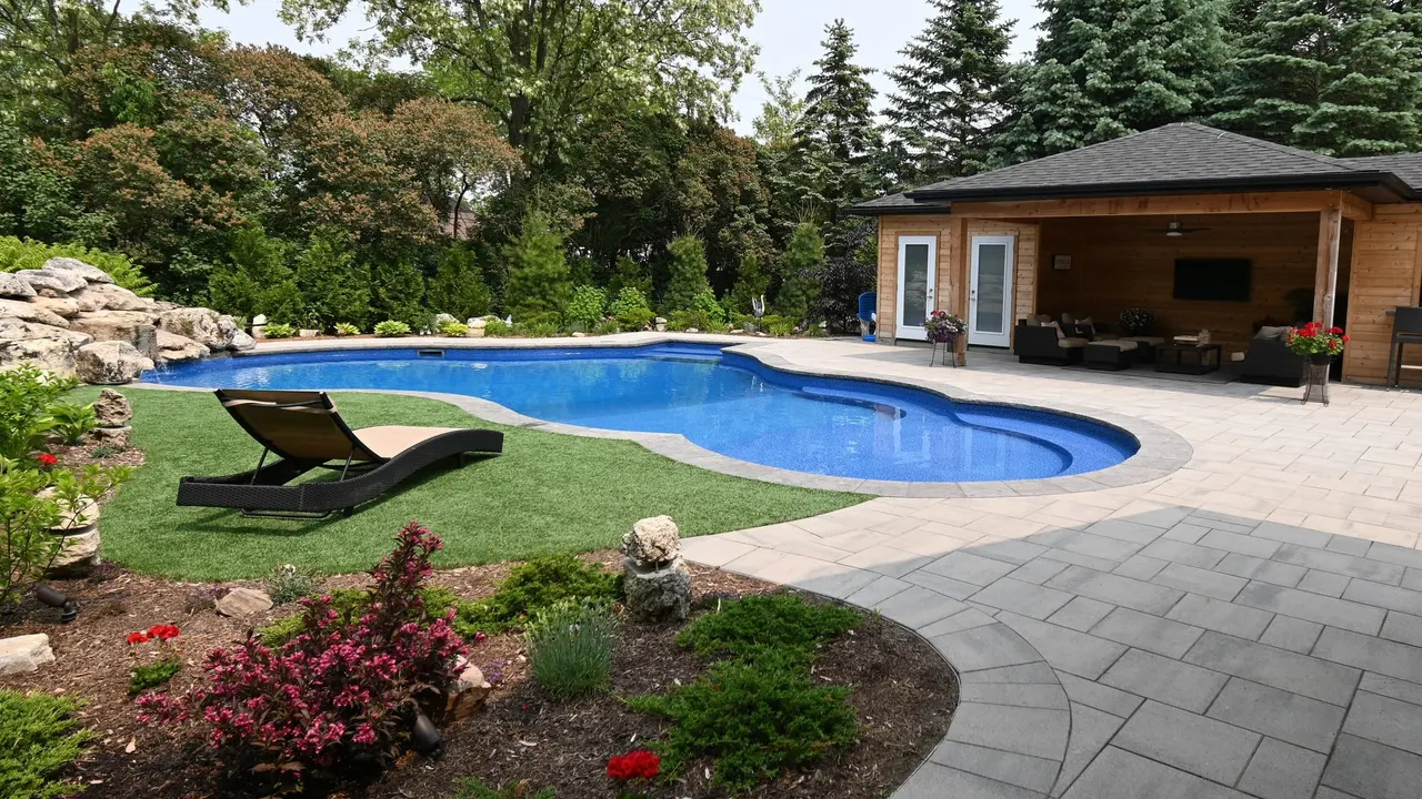 Resort-style backyard design in Burlington