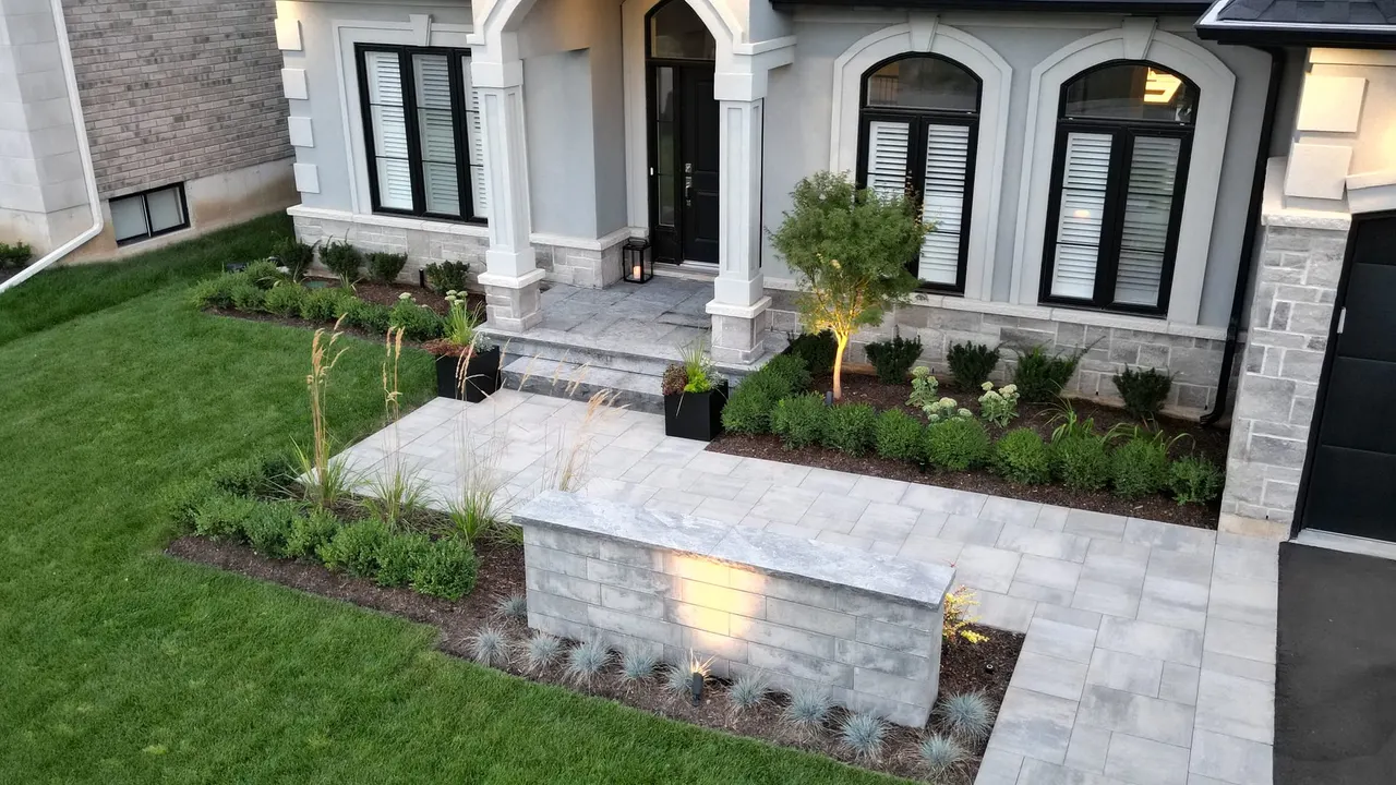 Front yard landscape lighting design
