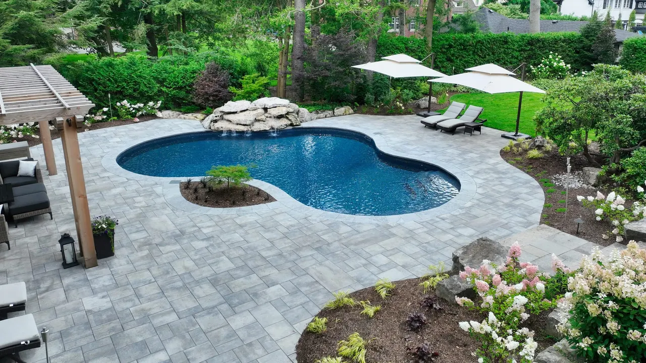 Infinity edge swimming pool with panoramic views