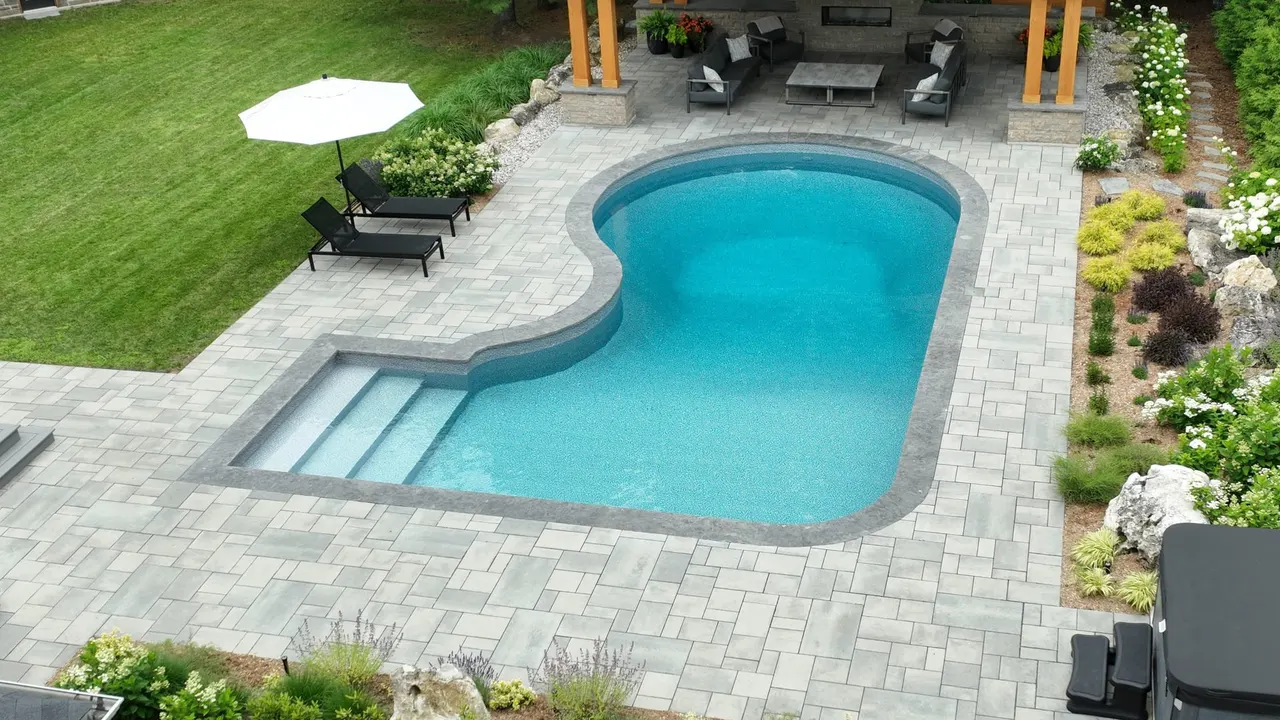 Lap pool with modern design elements