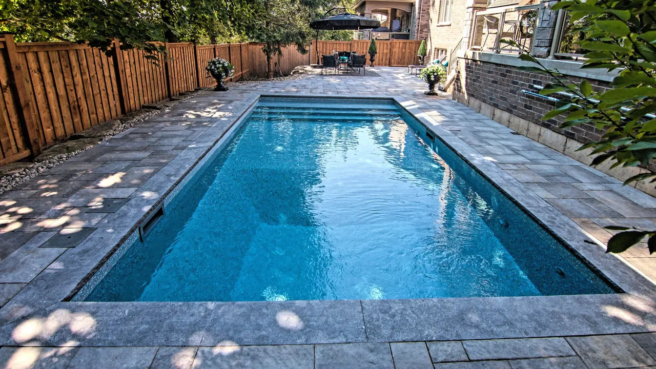 Swimming pool with custom tile work