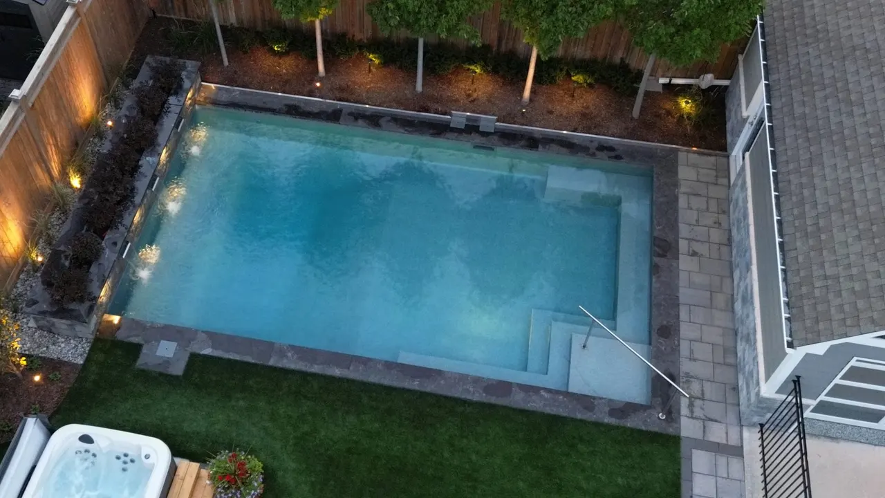 Swimming pool with natural landscaping