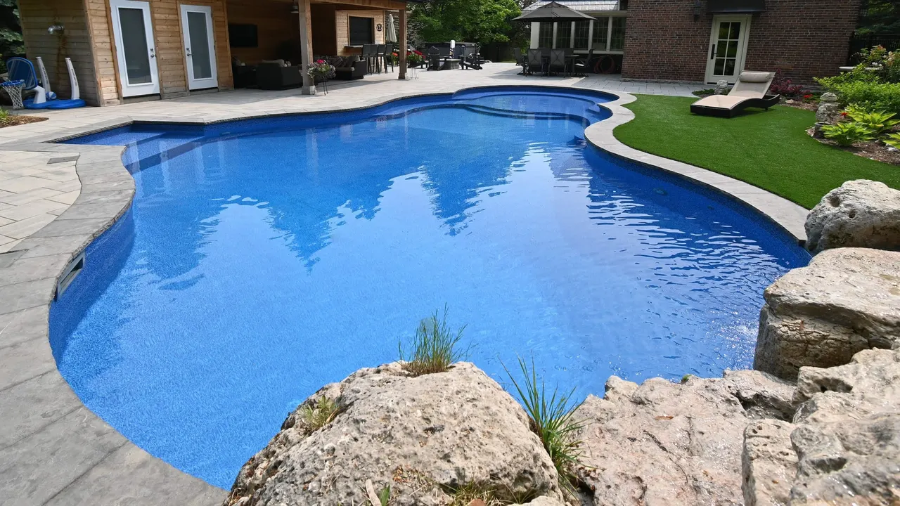Luxury swimming pool design in Burlington