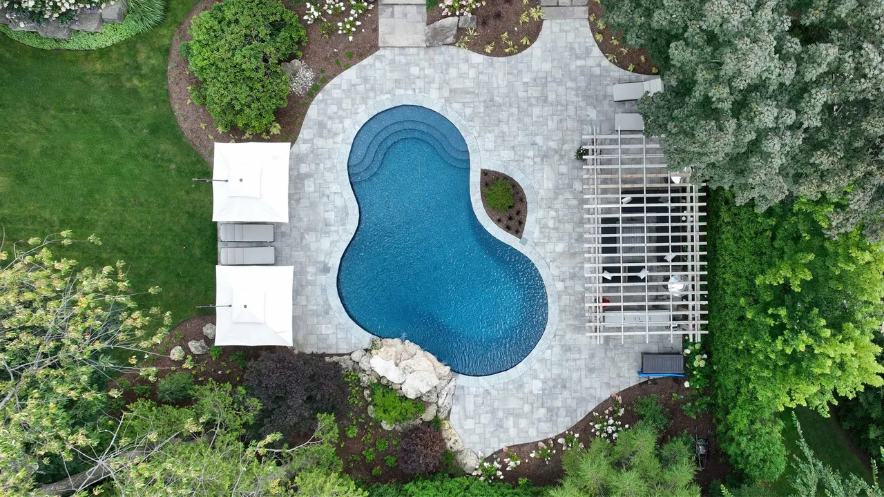 Aerial View of Backyard Paradise Project