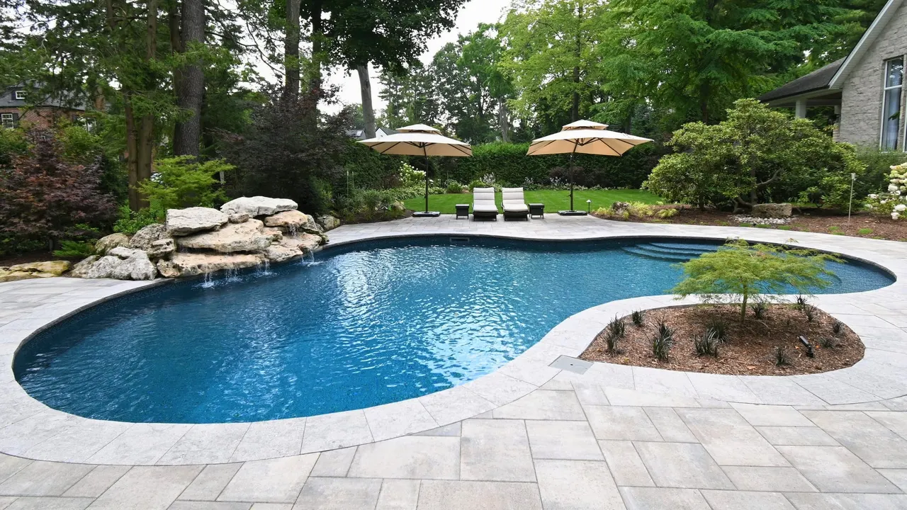Pool Area with Sun Shades